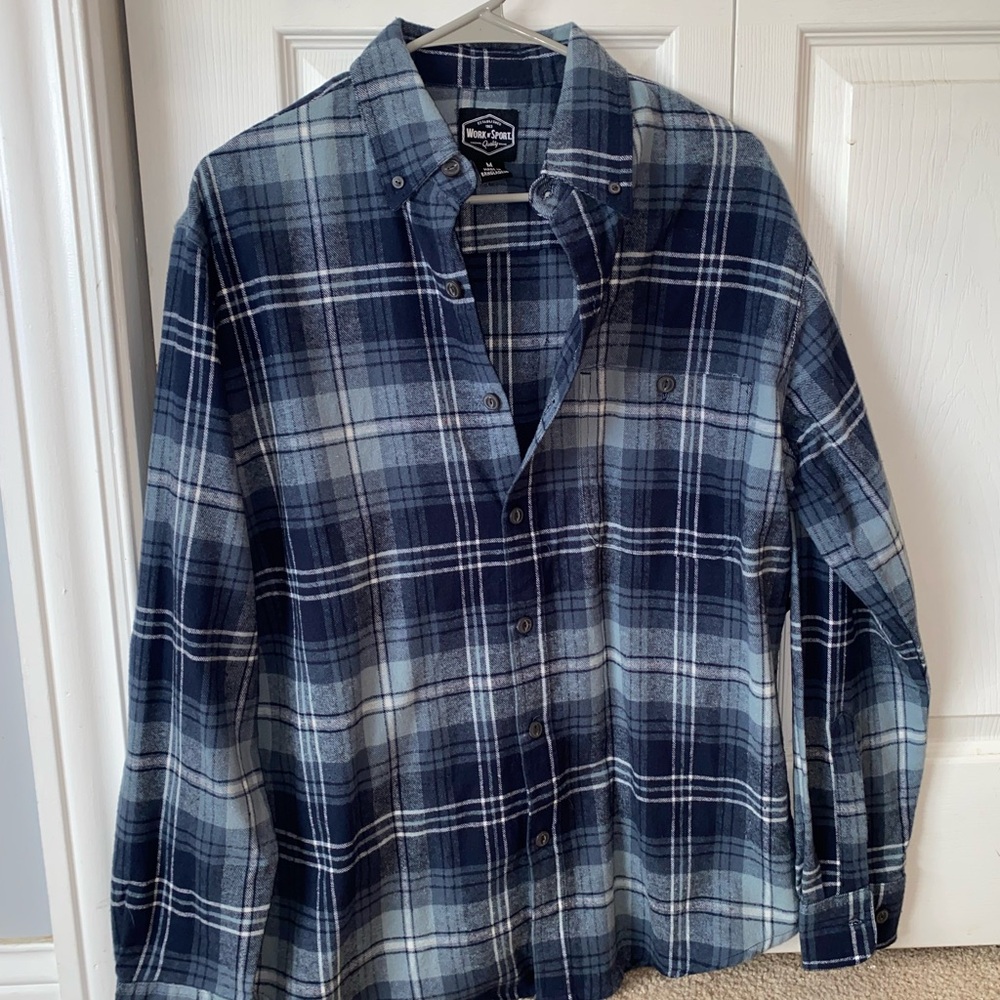Blue Ocean Plaid Button-Up Shirt
